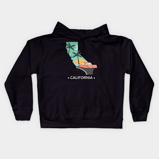 State of California pride Kids Hoodie by A Reel Keeper